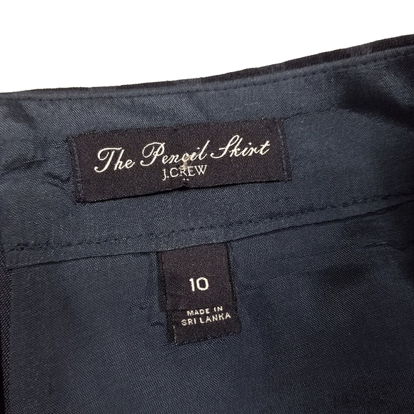 J.Crew Navy Blue Polka Dot Pencil Skirt - Picture 5 of 6